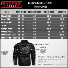 MEN BROWN LEATHER BIKER JACKET ORWELL
